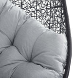 Luna Sunbrella® Swing Outdoor Patio Lounge Chair in Black Gray