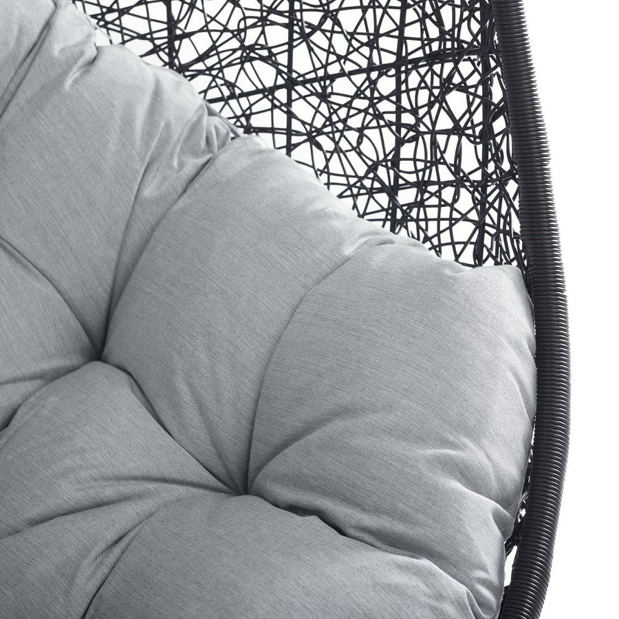 Luna Sunbrella® Swing Outdoor Patio Lounge Chair in Black Gray