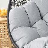 Luna Sunbrella® Swing Outdoor Patio Lounge Chair in Black Gray