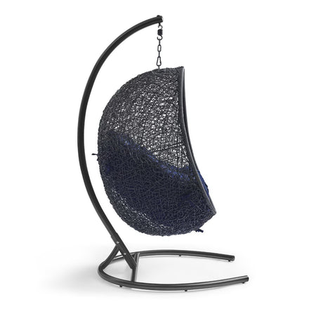 Encase Sunbrella® Swing Outdoor Patio Lounge Chair in Black Navy