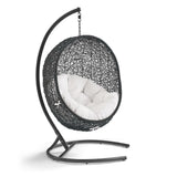 Luna Sunbrella® Swing Outdoor Patio Lounge Chair in Black White