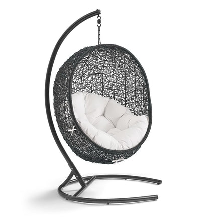 Encase Sunbrella® Swing Outdoor Patio Lounge Chair in Black White
