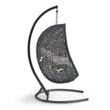 Luna Sunbrella® Swing Outdoor Patio Lounge Chair in Black White
