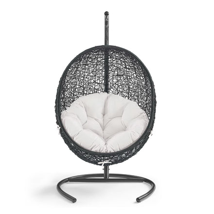 Encase Sunbrella® Swing Outdoor Patio Lounge Chair in Black White