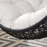 Luna Sunbrella® Swing Outdoor Patio Lounge Chair in Black White