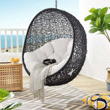 Luna Sunbrella® Swing Outdoor Patio Lounge Chair in Black White