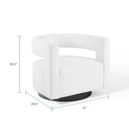Spin Cutaway Performance Velvet Swivel Armchair by Furniture For America