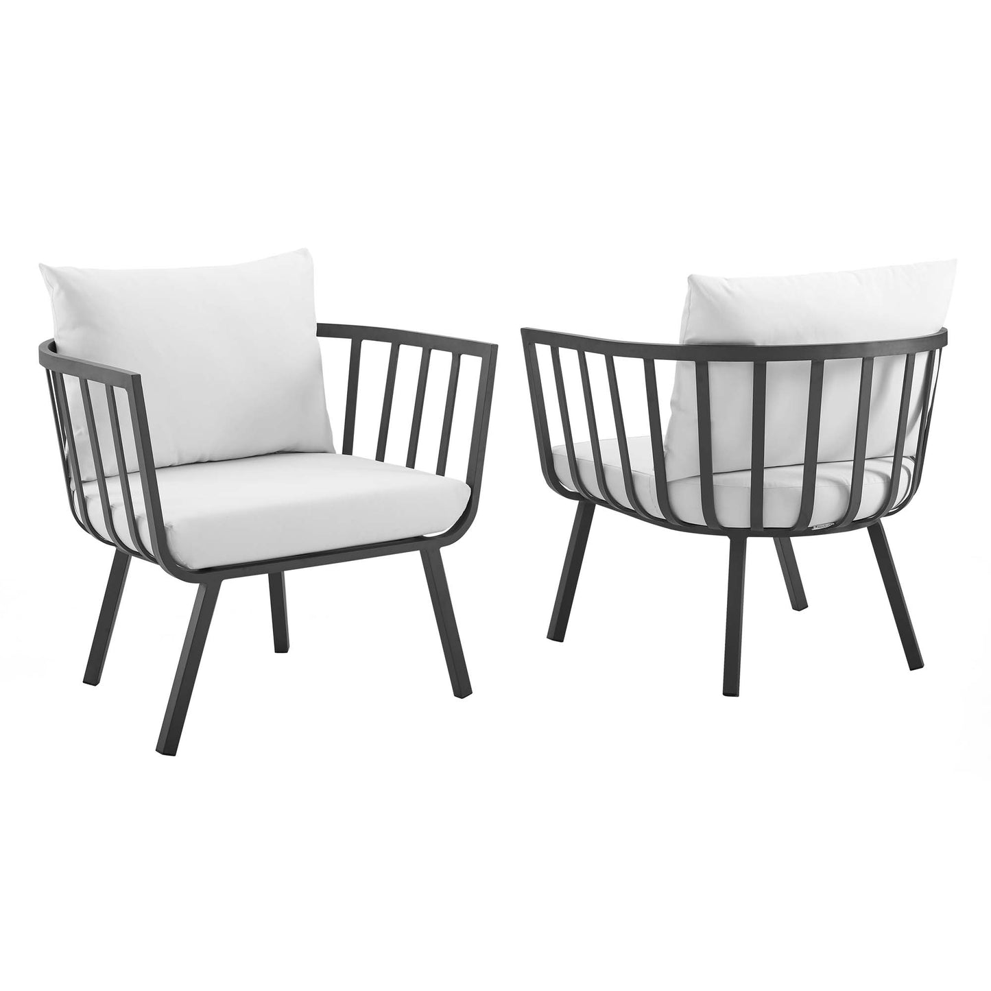 Riverside Outdoor Patio Aluminum Armchair Set of 2 by Furniture For America