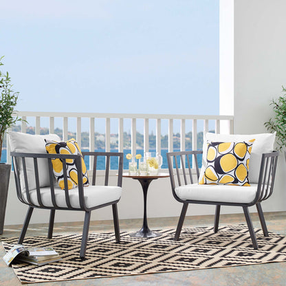 Riverside Outdoor Patio Aluminum Armchair Set of 2 by Furniture For America