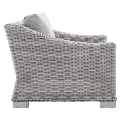Conway SunbrellaÂ® Outdoor Patio Wicker Rattan Armchair by Furniture For America