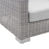 Harlow Sunbrella® Outdoor Patio Wicker Rattan Armchair in Light Gray Gray
