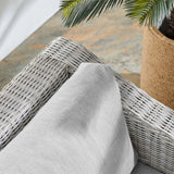 Harlow Sunbrella® Outdoor Patio Wicker Rattan Armchair in Light Gray Gray