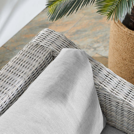 Conway Sunbrella® Outdoor Patio Wicker Rattan Armchair in Light Gray Gray