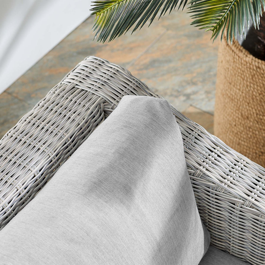 Harlow Sunbrella® Outdoor Patio Wicker Rattan Armchair in Light Gray Gray