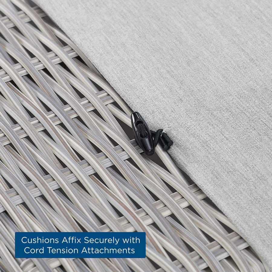 Harlow Sunbrella® Outdoor Patio Wicker Rattan Armchair in Light Gray Gray