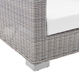Harlow Sunbrella® Outdoor Patio Wicker Rattan Armchair in Light Gray White