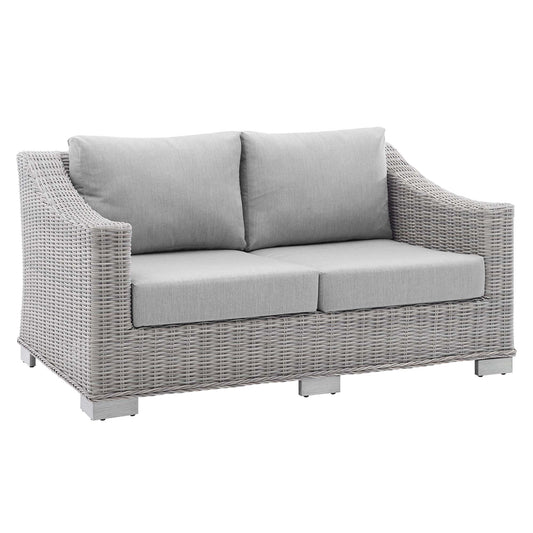 Conway Sunbrella® Outdoor Patio Wicker Rattan Loveseat by Furniture for America