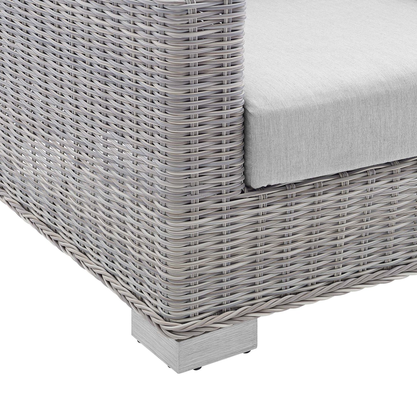 Harlow Sunbrella® Outdoor Patio Wicker Rattan Loveseat in Light Gray Gray