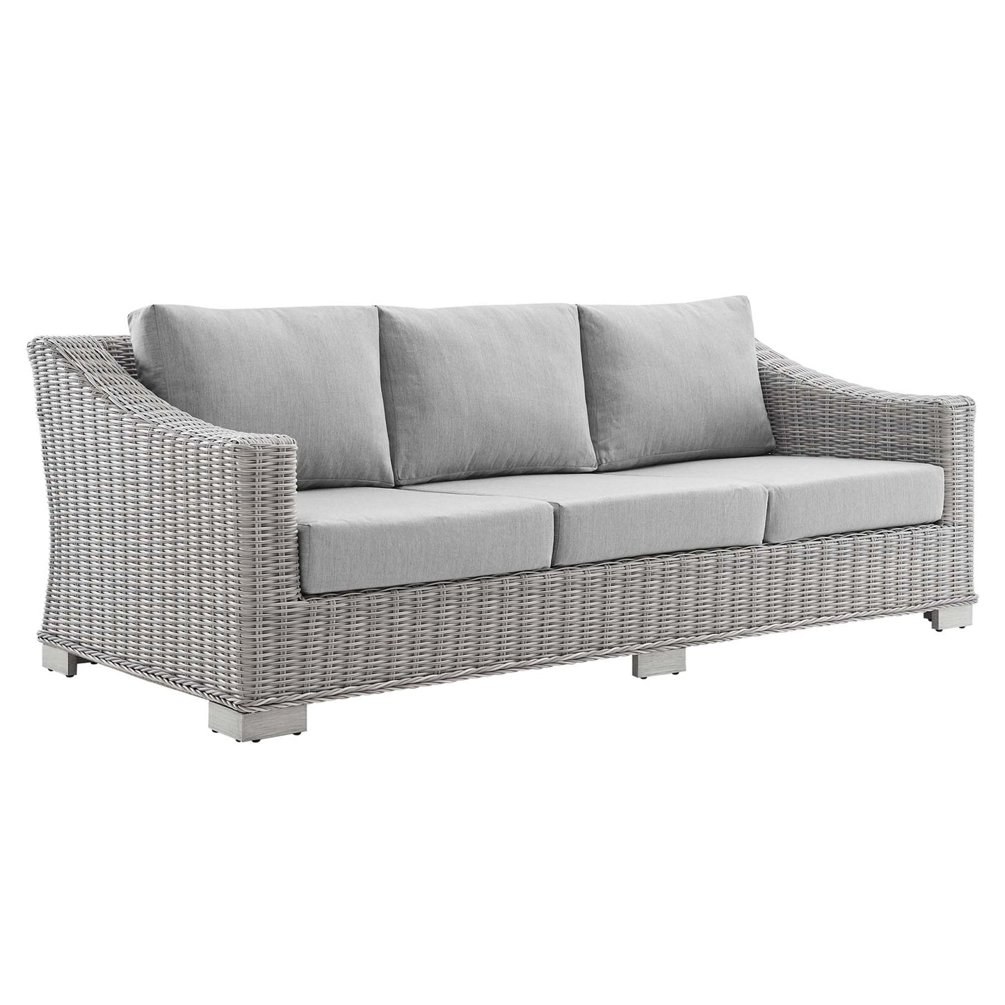 Conway SunbrellaÂ® Outdoor Patio Wicker Rattan Sofa by Furniture For America