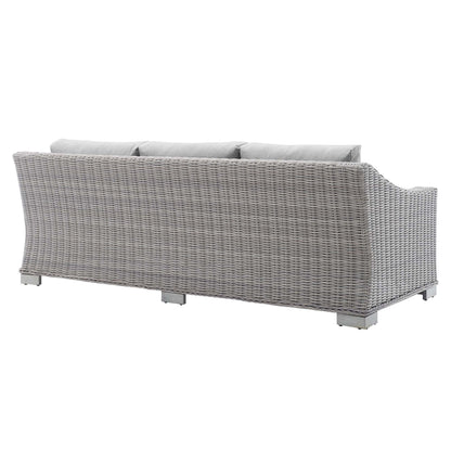 Conway SunbrellaÂ® Outdoor Patio Wicker Rattan Sofa by Furniture For America