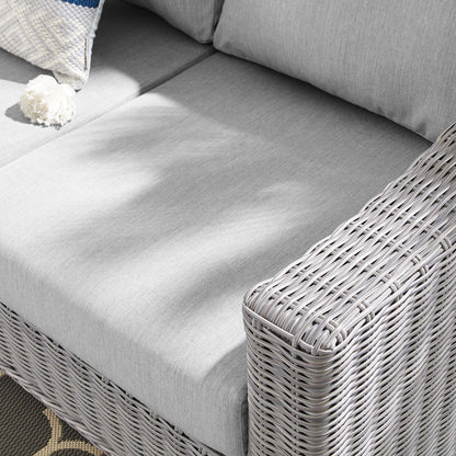 Conway SunbrellaÂ® Outdoor Patio Wicker Rattan Sofa by Furniture For America