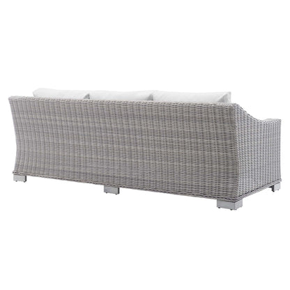 Conway SunbrellaÂ® Outdoor Patio Wicker Rattan Sofa by Furniture For America