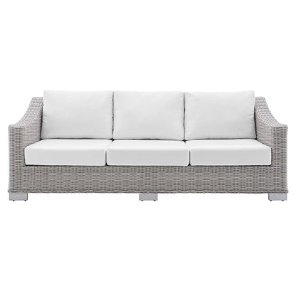 Conway SunbrellaÂ® Outdoor Patio Wicker Rattan Sofa by Furniture For America