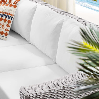 Conway SunbrellaÂ® Outdoor Patio Wicker Rattan Sofa by Furniture For America