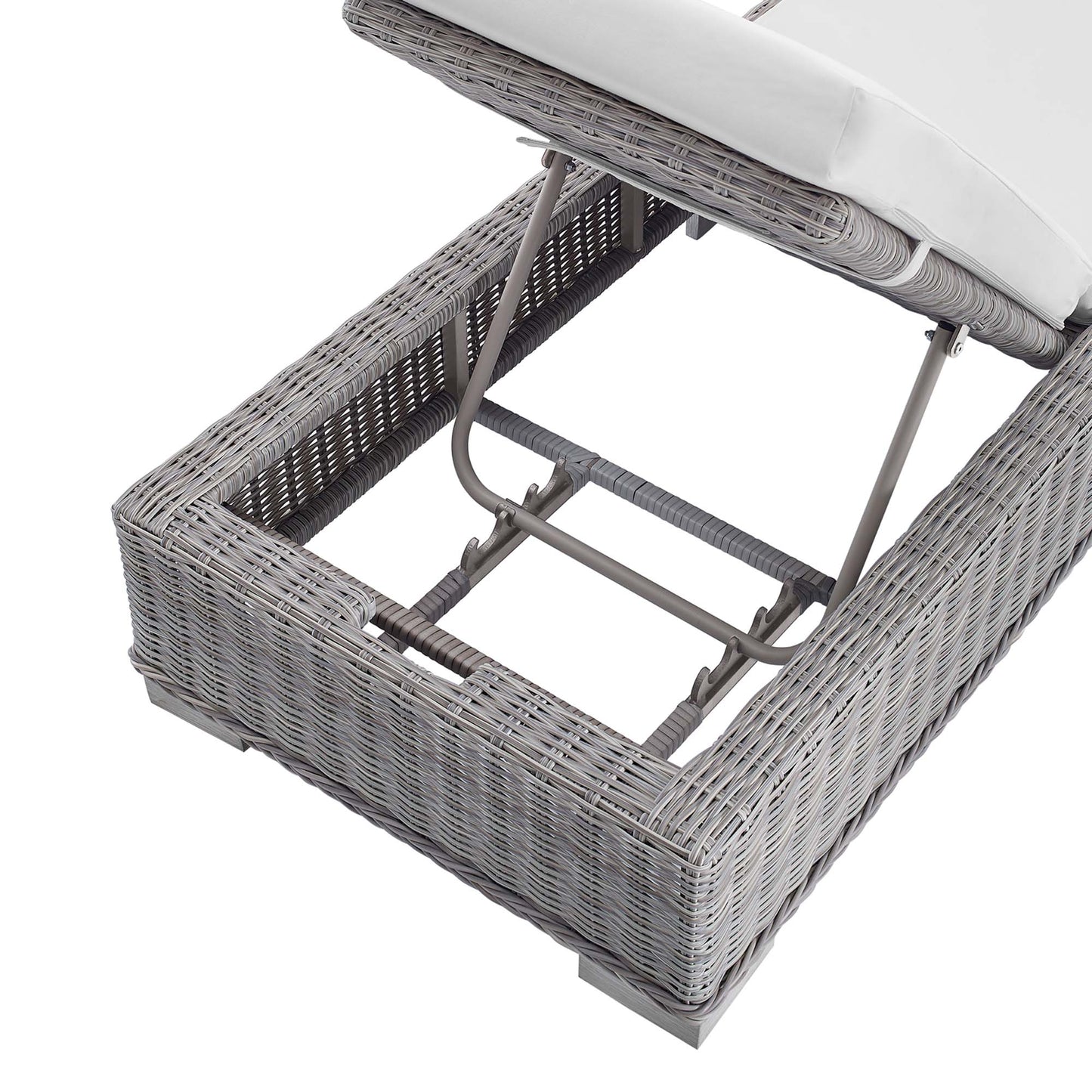 Conway SunbrellaÂ® Outdoor Patio Wicker Rattan Chaise Lounge by Furniture for America