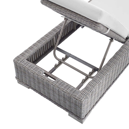 Conway SunbrellaÂ® Outdoor Patio Wicker Rattan Chaise Lounge by Furniture for America