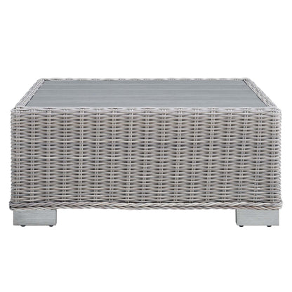 Conway 32" Outdoor Patio Wicker Rattan Coffee Table by Furniture For America
