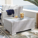 Harlow 32" Outdoor Patio Wicker Rattan Coffee Table in Light Gray