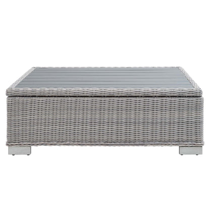Conway 45" Outdoor Patio Wicker Rattan Coffee Table by Furniture For America