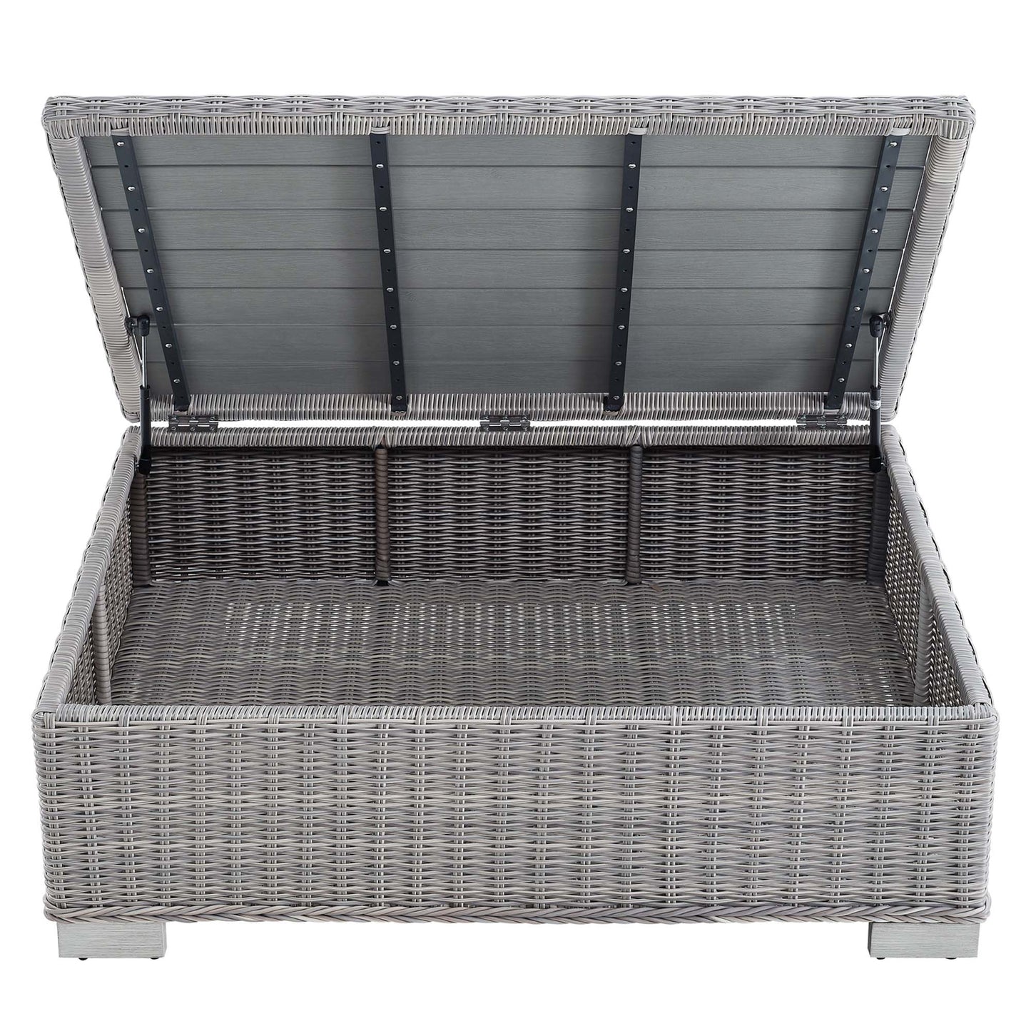 Conway 45" Outdoor Patio Wicker Rattan Coffee Table by Furniture For America