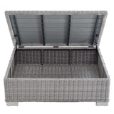 Harlow 45" Outdoor Patio Wicker Rattan Coffee Table in Light Gray