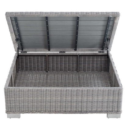 Conway 45" Outdoor Patio Wicker Rattan Coffee Table by Furniture For America