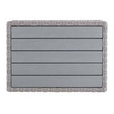 Harlow 45" Outdoor Patio Wicker Rattan Coffee Table in Light Gray