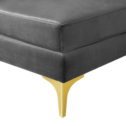 Triumph Channel Tufted Performance Velvet Sectional Sofa Corner Chair by Furniture for America