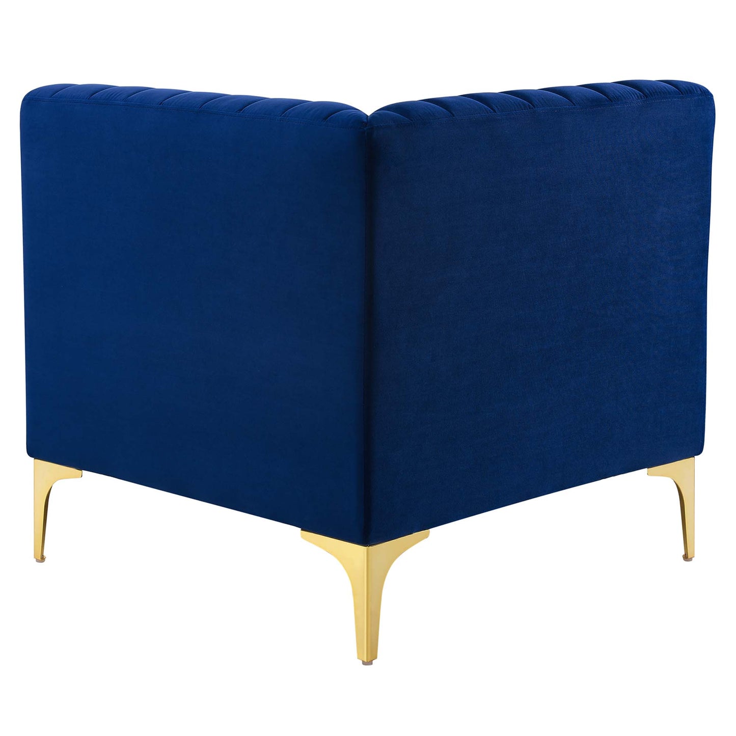 Triumph Channel Tufted Performance Velvet Sectional Sofa Corner Chair by Furniture for America