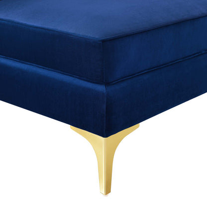 Triumph Channel Tufted Performance Velvet Sectional Sofa Corner Chair by Furniture for America