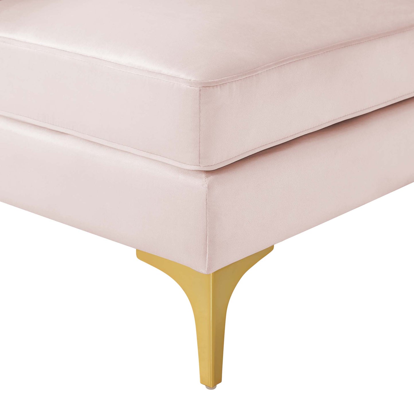 Triumph Channel Tufted Performance Velvet Sectional Sofa Corner Chair by Furniture for America