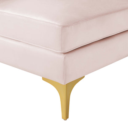Triumph Channel Tufted Performance Velvet Sectional Sofa Corner Chair by Furniture for America