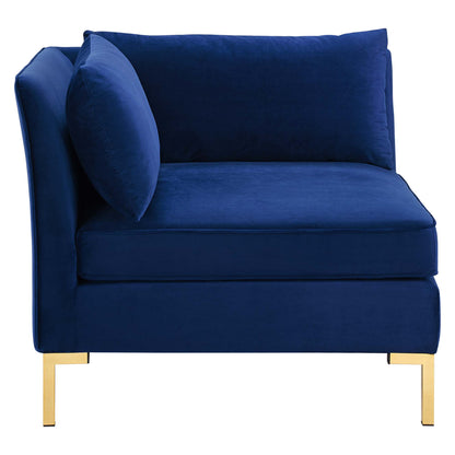 Ardent Performance Velvet Sectional Sofa Corner Chair by Furniture for America