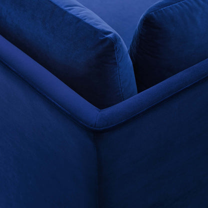 Ardent Performance Velvet Sectional Sofa Corner Chair by Furniture for America