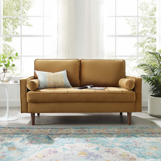Valour Performance Velvet Loveseat by Furniture for America