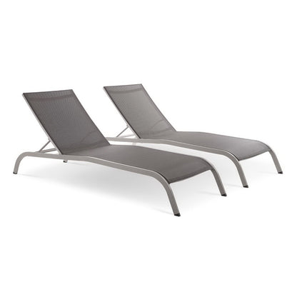 Savannah Outdoor Patio Mesh Chaise Lounge Set of 2 by Furniture for America