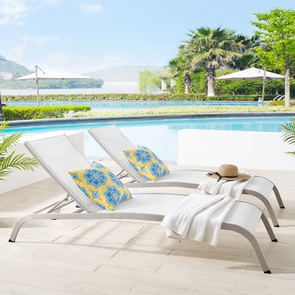Savannah Outdoor Patio Mesh Chaise Lounge Set of 2 by Furniture for America