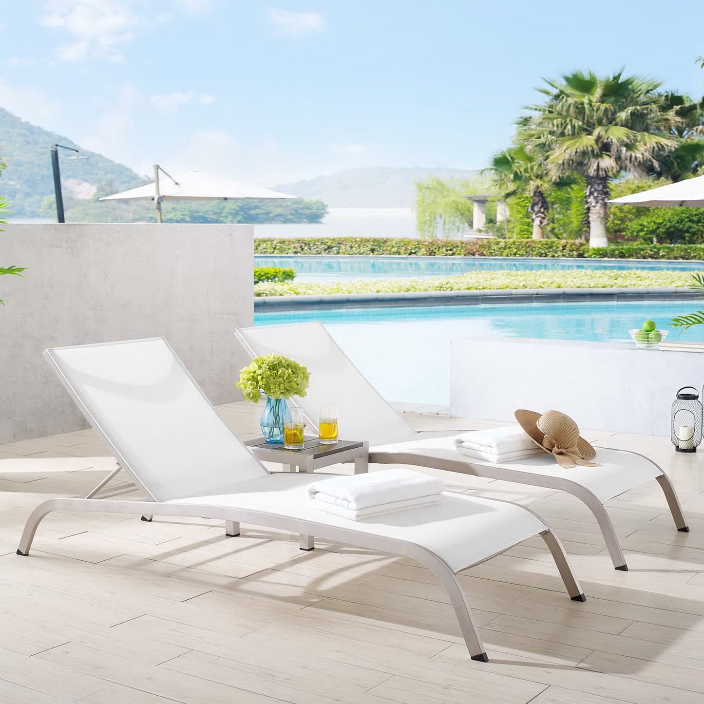 Savannah 3 Piece Outdoor Patio Mesh Set by Furniture For America