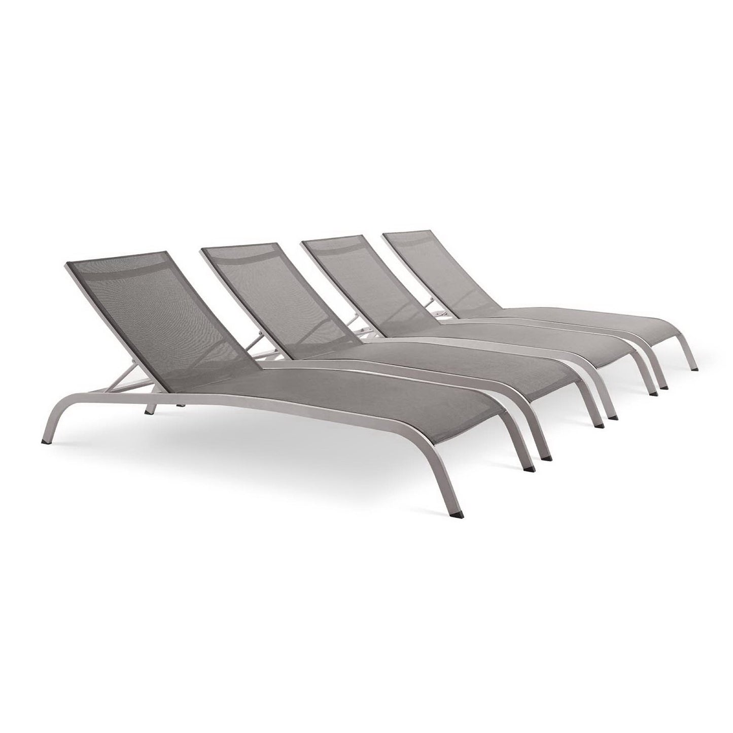 Savannah Outdoor Patio Mesh Chaise Lounge Set of 4 by Furniture for America