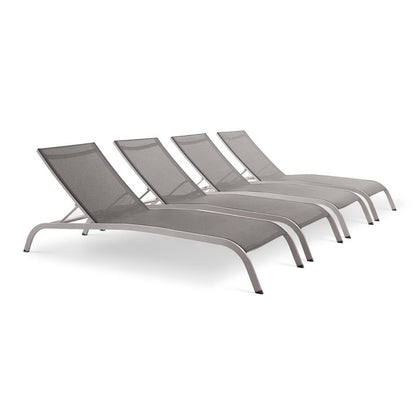Savannah Outdoor Patio Mesh Chaise Lounge Set of 4 by Furniture for America